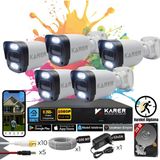 Karer Exitcam-5'li Ahd Güvenlik Kamera Seti-Gece Renkli-6 Warmled'li- Su Geçirmez- Full Hd - Beyaz
