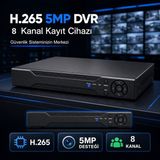 Karer H.265 5mp 8 Kanal Dvr Güvenlik Kamerası Kayıt Cihazı