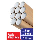 karetaş Postüp 5 Cm X 80 Cm 10 Adet Silindir Kutu Rulo Gönderi Tüpü Gönderi Kutusu Karton Boru Masura