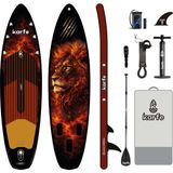 Karfe 320X81X15CM Woven Stitch ve Msl Fusion Teknolojisi - Şişme Paddle Board ve Deniz Bordu, Full Aksesuarlı Sup Board Seti, Taşınabilir ve Dayanıklı Stand Up Paddle - Kürek Sörfü (Model : Ember Lion)