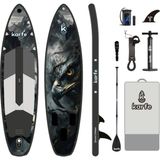 Karfe 320X81X15CM Woven Stitch ve Msl Fusion Teknolojisi - Şişme Paddle Board ve Deniz Bordu, Full Aksesuarlı Sup Board Seti, Taşınabilir ve Dayanıklı Stand Up Paddle - Kürek Sörfü (Model : Nocturne)