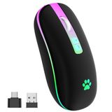 KARFUN Kablosuz Fare, 2.4G Şarj Edilebilir Kablosuz Fare, Arkadan Aydınlatmalı LED Taşınabilir İnce Bilgisayar Faresi, Dizüstü Bilgisayar, Bilgisayar, MacBook, iPad, Chromebook, Dizüstü Bilgisayar