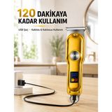 Karg Najmaddin Profesyonel Saç Sakal Tıraş Makinesi T Bıçaklı Turbo Modlu LED Ekranlı 3 Tarak - Renkli