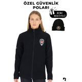 KARGA ÜNİFORMA Kadın Özel Güvenlik Nakışlı Siyah Polar Mont (ARMALI) Bay , Refrektörlü, Özel Güvenlik Poları