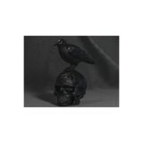 Karga ve İskelet Heykeli –15 CM, Karanlık ve Gotik Zarafet, Raven and Skull, Kuzgun, wqev12evqw