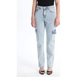 Kargo Cep Kar Yıkama Jeans Pantolon - Mavi - 24