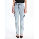 Kargo Cep Kar Yıkama Jeans Pantolon