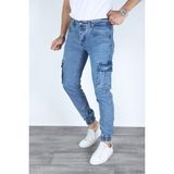 Kargo Cepli Erkek Kot Pantolon - Açık Mavi - 33