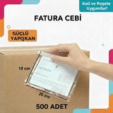 Kargo Fatura Cebi 19x26 Cm 500 Adet Kargo Evrak Poşeti Şeffaf Yapışkanlı Su Geçirmez, Dayanıklı