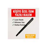 KARHEDİYE Yılbaşı Hediyesi Kişiye Özel İsim Yazılı Kalem - Lazer İsimli Metal Tükenmez Kalem- Siyah Gold