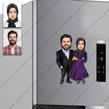Karı Koca Tasarımlı Buzdolabı Magneti/Resim Gönder Magnet Olsun