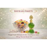 Karia Songül Fıstık Kolonyası ve 500 gr Şölen Bayram Şekeri Paketi | Karışık Sert ve Meyve Aromalı Jöle Şeker Bayram Misafir İkram Seti - 200 ml