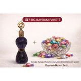 Karia Songül Karagül Kolonyası ve 1 KG Şölen Bayram Şekeri Paketi Karışık Sert ve Meyve Aromalı Jöle Şeker Bayram Misafir İkram Paketi - 200 ml