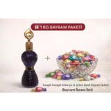 Karia Songül Karagül Kolonyası ve 1 KG Şölen Bayram Şekeri Paketi Karışık Sert ve Meyve Aromalı Jöle Şeker