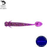 Karides Kokulu Uv Silikon Kurt Yem - 1 Gram - 50MM - Fishack Wormix - 10 Adet Purple Uv Silikon - Renkli