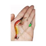 Karides Shrimp Balık Yemi Fosforlu Kancalı Silikon Kırmızı 7.5 Cm
