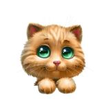 Karikatür Güzel Yavru Kedi Araba Sticker