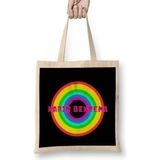 Karim Benzema -Ballon D'or -The Best Player In The World 2021 - Vintage Retro Rainbow Style Bez Çanta Uzun Saplı - Açık Bej - 40 X 40