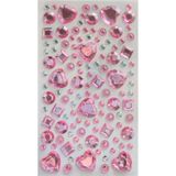 karinabest Giraffe Açık Pembe Kalpler Yapışkanlı Sticker Çıkartma Etiket 3D Taş Gem Sticker