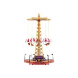 Karinabest World's Fair Parachute Ride Işıklı Müzikli Hareketli Dekoratif Obje, 48 cm, Kırmızı Beyaz