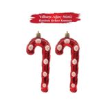 Karinabest Yılbaşı Ağacı Süsü Baston Şeker Kırmızı 16 cm, 2 Parça