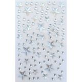 karinabest Yıldız Taş Sticker Yapışkanlı Saç, Yüz, Tırnak ve Süs Taşı Işıltılı Parlak White Dreams Sticker