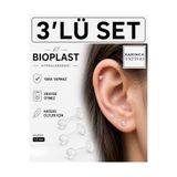 Karınca Piercing 3 Adet Bioplast Piercing Seti Tragus Kulak Helix Conch Dudak Labret Silikon Antialerjik Şeffaf Küpe