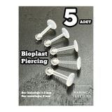 Karınca Piercing 5 Adet Şeffaf Bioplast Piercing Set Tragus Labret Dudak Kulak Helix Flat Conch Snake Bites Sınav
