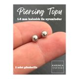 Karınca Piercing 5 mm Piercing Topu 2 adet (Dil Göbek gibi 1.6 mm kalınlık için)
