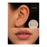 Karınca Piercing Altın Rengi Piercing Kulak Helix Flat Conch Snake Bites Dudak Kulak Küpesi Taşlı Tragus Piercing