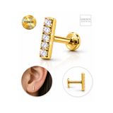Karınca Piercing Baget Zirkon Taşlı Titanyum Piercing Premium Forward Helix Flat Conch Burun Kulak Tragus Küpe