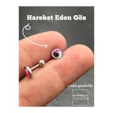 Karınca Piercing Eğlenceli Hareket Eden Göz Piercing Pembe Flat Tragus Conch Helix Kulak Kıkırdak Küpe