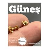 Karınca Piercing Güneş Titanyum Piercing Kulak Forward Helix Flat Dudak Conch Burun Nostril Tragus Küpe