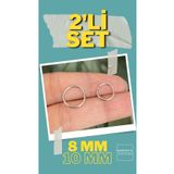 Karınca Piercing İkili İnce Halka Piercing Seti 8 ve 10 mm Cerrahi Çelik Kulak Burun Piercing Küpe Hızma