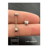 Karınca Piercing Kalp Piercing Yüksek Kalite Cerrahi Çelik Dil Piercingi (Karınca Tattoo)