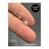 Karınca Piercing Kar Tanesi Rose veya Gold Piercing Conch Flat Forward Helix Kıkırdak Kulak Çelik Tragus Piercing