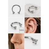 Karınca Piercing Luxury Halka Taşlı Piercing Kulak Helix Dudak Rook Conch Göbek Nipple Smiley Septum Kaş Burun Tragus