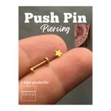 Karınca Piercing Push Pin Piercing Yıldız Vidasız Önden Takmalı Kulak Helix Conch Burun Nostril Labret Tragus Küpe