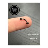 Karınca Piercing Siyah Renkli Zar Motifli Taşlı Kulak Kıkırdak Küpe Helix Daith Rook Snug Kaş Conch Piercing