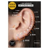 Karınca Piercing Taşlı Piercing Kulak Tragus Forward Helix Flat Conch Dudak Burun Nostril Kıkırdak Cerrahi Çelik Küpe