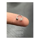 Karınca Piercing Tek Topu Taşlı Nal Şeklinde Halka Septum Tragus Dudak Helix Orbital Nipple Kulak Smiley Piercing