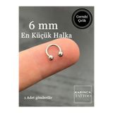 Karınca Piercing Yarım Halka 6 Mm Kulak Kıkırdak Tragus Forward Helix Rook Piercing (EN KÜÇÜK)