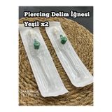 Karınca Piercing Yeşil Anjiocut Kanül Tragus Dudak Helix Kulak Piercing Delim Iğnesi (KARINCA TATTOO)