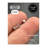 Karınca Piercing Yıldız Piercing 6 mm Cerrahi Çelik Kararmaz Forward Helix Flat Conch Tragus Piercing