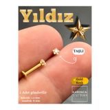 Karınca Piercing Yıldız Taşlı Piercing Cerrahi Çelik Tragus Piercing Kulak Flat Helix Conch Burun Nostril Dudak