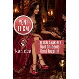 Karınca Rahat Kına Ayakkabısı, Taraklı Ayak İçin Kına Gecesi Ayakkabı, Bordo Saten Kalın Topuklu Ayakkabı