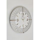 Karışık Çizgiler Beyaz ve Altın Türk Rakamı 50x50cm Sessiz Duvar Saati