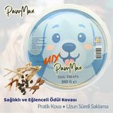 Karışık Köpek Ödülü Kova – Pawmax 350 g (Tavuk Göğsü Burgu, Dana Karaciğeri, Kolajen Çubuk, Beyaz Burgu, Munchy) - Mavi