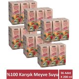 Karışık Meyve Suyu %100 Meyve Suyu Oranı Şeker Ilavesiz 36 Adet x 200 ml