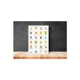 Karışık Okul Kurs Ödül Etiketi Öğrenci Öğretmen Yuvarlak Mat Çıkartma Round Sticker 4 Cm (24 Adet)